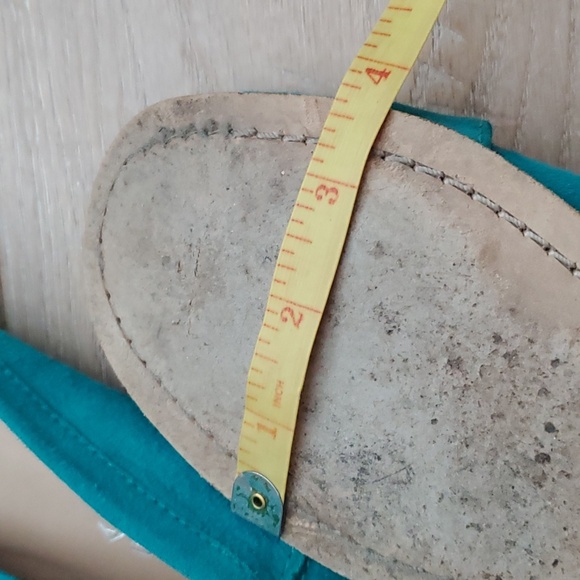 Via Spiga Turquoise Suede V-Raven Loafers - Picture 13 of 15